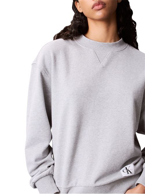 a ls badge logo terry cre nk CALVIN KLEIN JEANS | LV047B238GP79